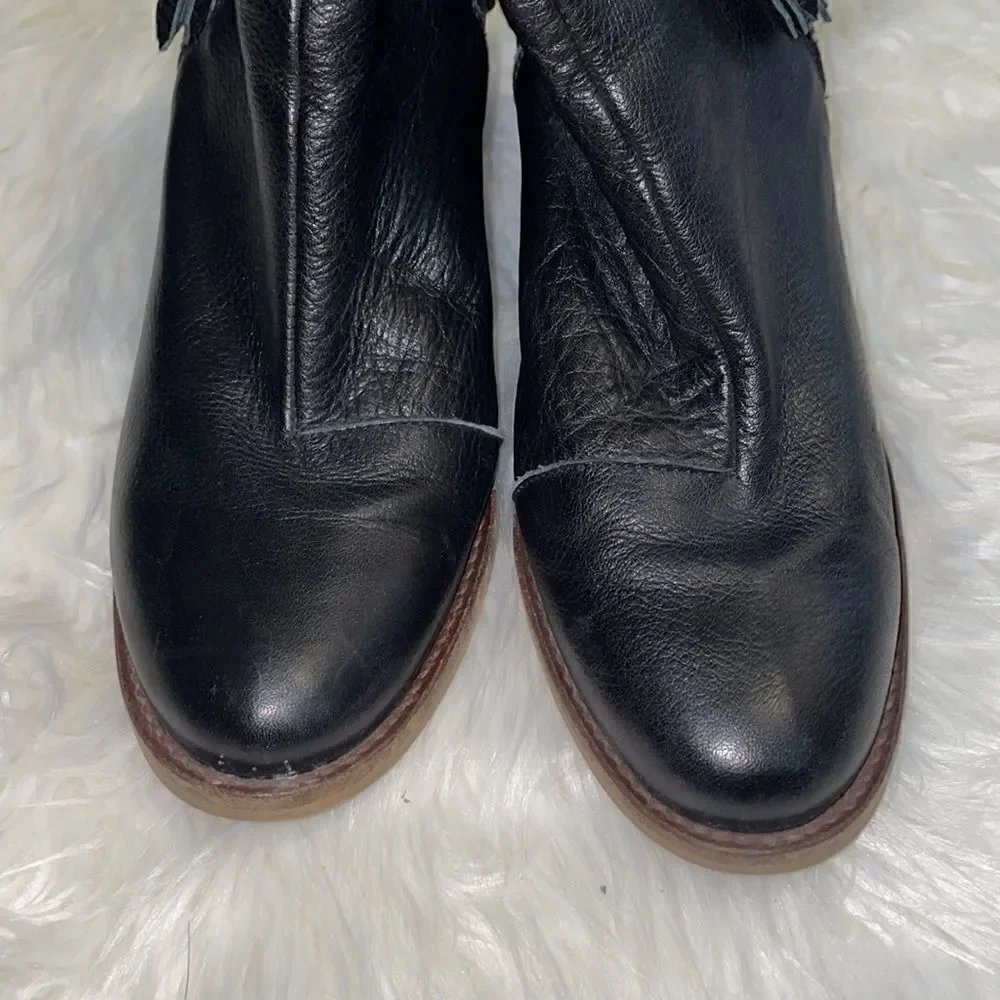 Eric Michael Black Leather Studded Ankle Bootie